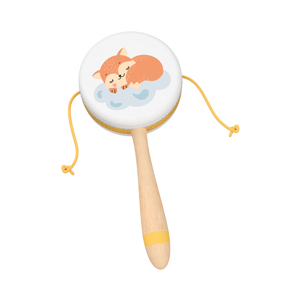 Wooden Fox Rattle-Drum