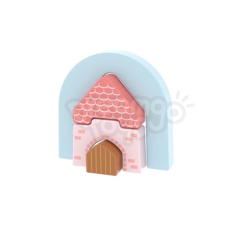 Wooden Rainbow City Stacker 