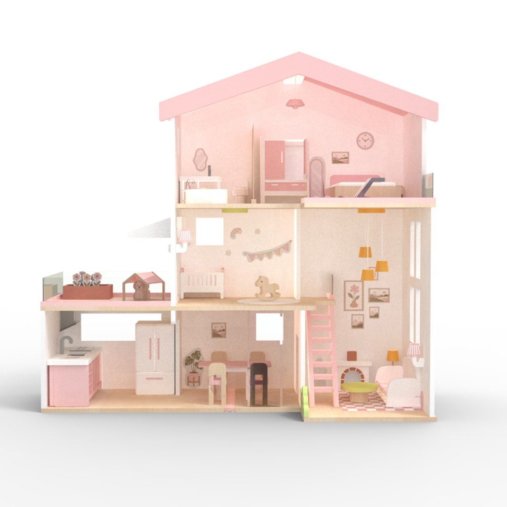 Wooden Sunny Terrace Dollhouse