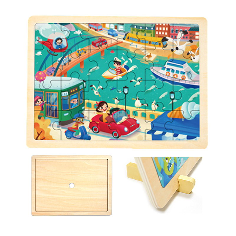  24PCS City Wooden Frame Puzzle