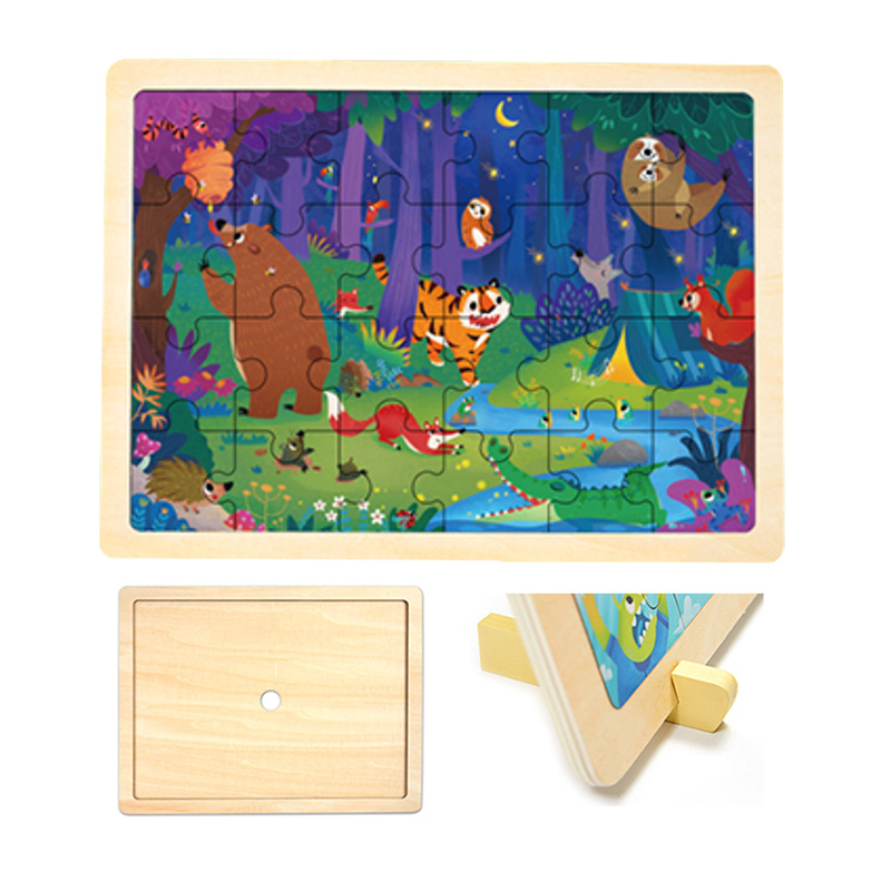 24PCS Forest Wooden Frame puzzle