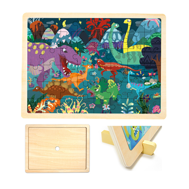 48PCS Dinosaur Wooden Frame Puzzle 