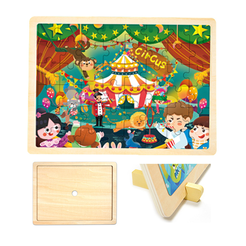 48PCS Circus Wooden Frame Puzzle 