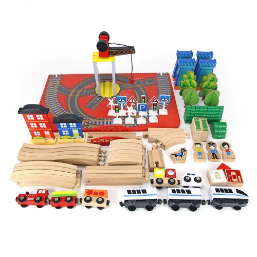 Wooden 88PCS Train Set