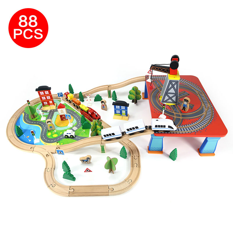 Wooden 88PCS Train Set