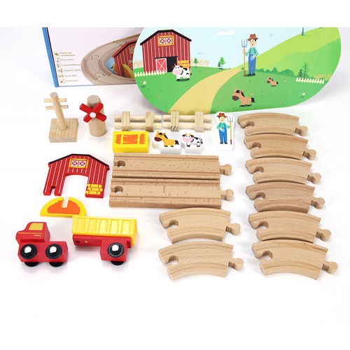 Wooden 23PCS Farm Train Set