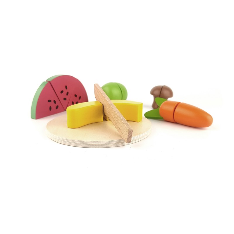 Wooden Cut vegetables and Fruit