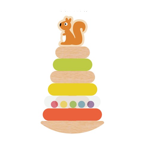 Wooden Squirrel Stacker 