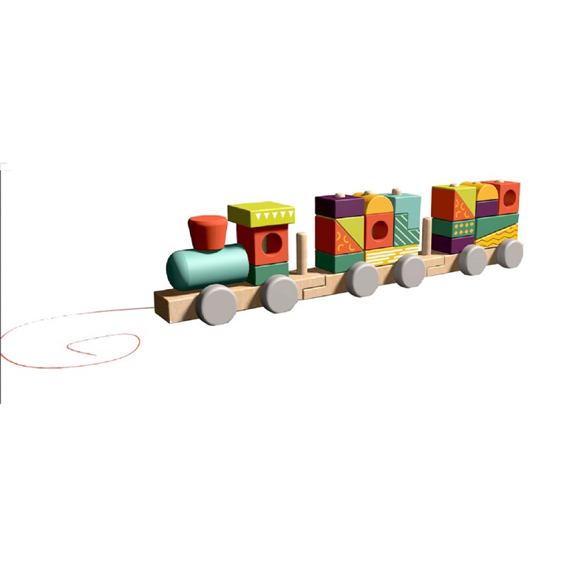 Wooden Train with blocks